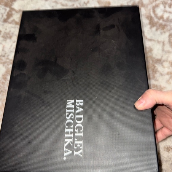 Badgley Mischka Champagne Satin Pump with Crystal Heel Accent - Picture 7 of 8